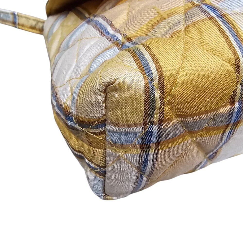 Vera Bradley Silk Quilted Striped Golden Small Y2K Shoulder Handbag - Picture 8 of 15